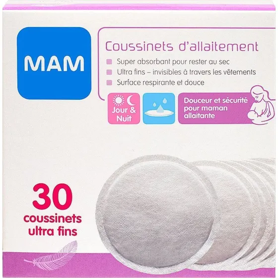 MAM Coussinets d'allaitement - Lot de 30 - Blanc