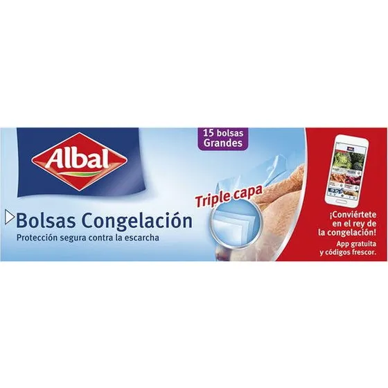 Albal Grands Sacs de Congélation Triple Couche 15 Unités