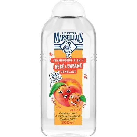 Le Petit Marseillais Shampoing 2en1 Bébé Abricot et Pêche 300ml