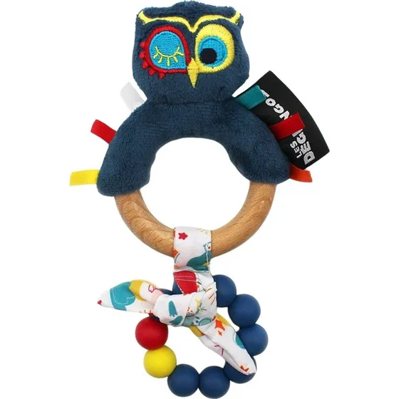 Les Déglingos Astros le Hibou - Anneau de dentition silicone et bois