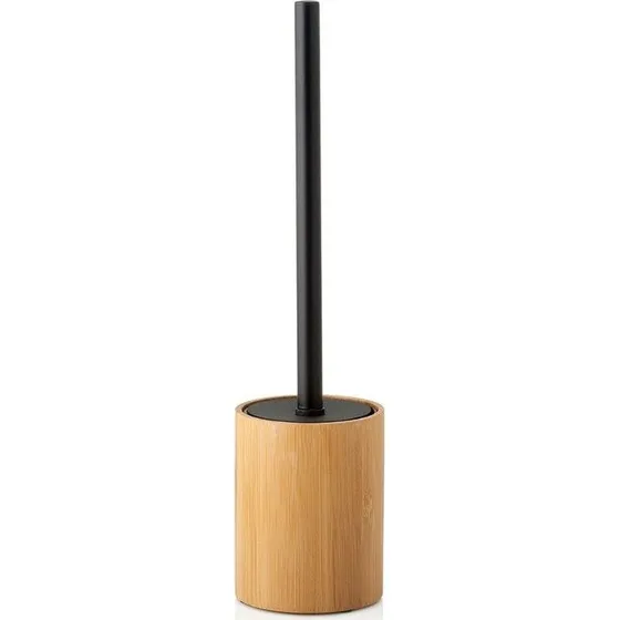 Bamboo & Metal - Brosse de toilette naturel/noir, 9 x 38 cm