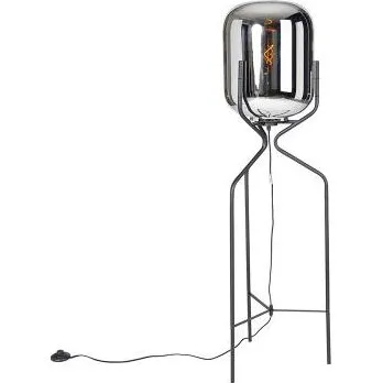 Bliss Lampadaire design noir verre fumé
