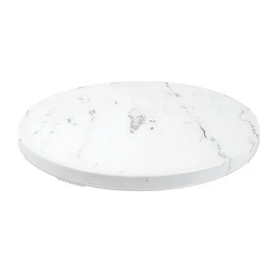 Asami Ware - Plateau Buffet Ø32 cm Imitation Marbre Blanc
