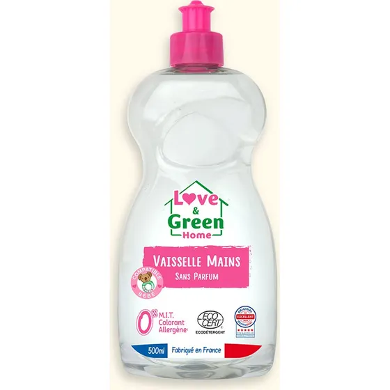 Love & Green Liquide Vaisselle Sans Parfum 500ml