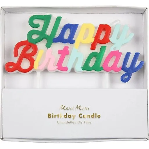 Meri Meri Bougie Happy arc-en-ciel multicolore