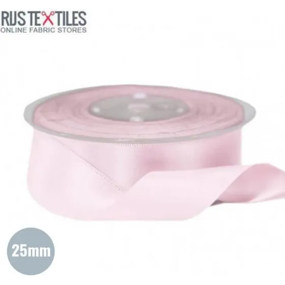 Ruban Satin 25mm Rose - 100% Polyester