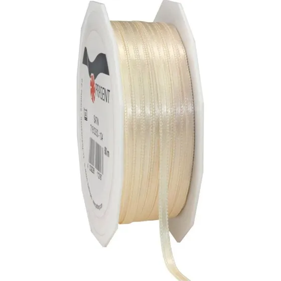 PRÄSENT Satin Double Face 50 m, 3 mm, Crème