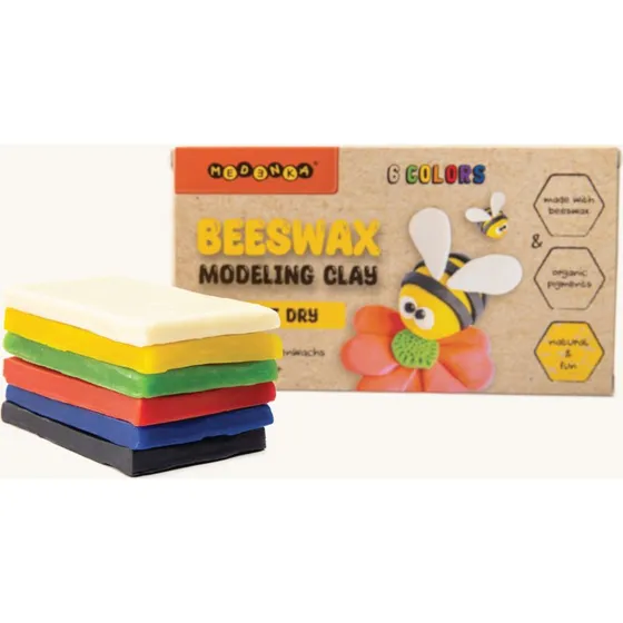 Medenka Pâte à modeler cire d'abeille 6 couleurs