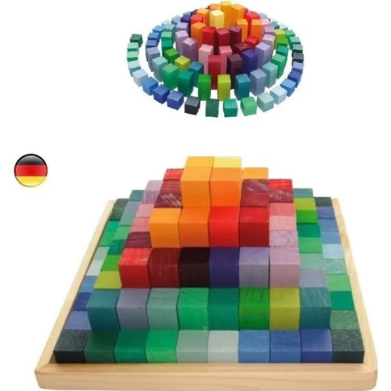 Grimm's - Pyramide de cubes en bois 100 pièces