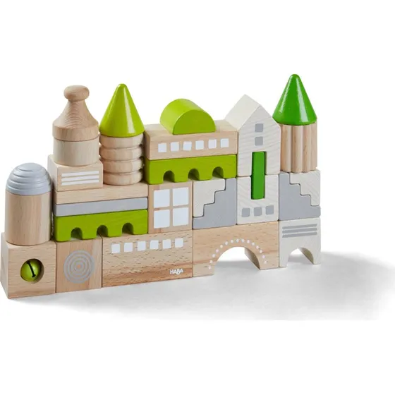 Haba Blocs de construction junior wood vert 28 blocs
