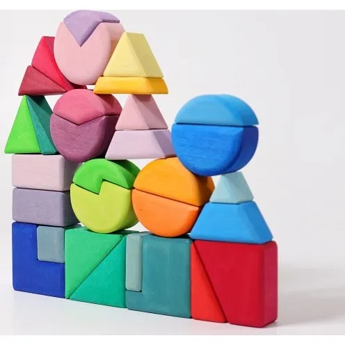 Grimm's - Set de 30 blocs géométriques en bois