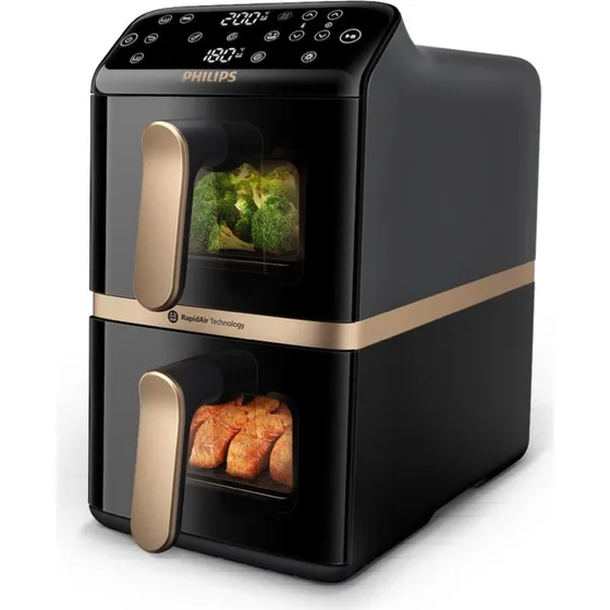 Philips Airfryer Vertical Duo NA462/70 10L Noir/Cuivre