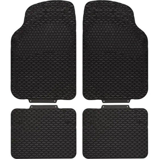 Dakar Tapis de voiture universel 4 pièces PVC noir