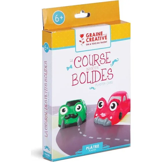 La Course des Petits Bolides — Kit plâtre créatif (dès 6 ans)