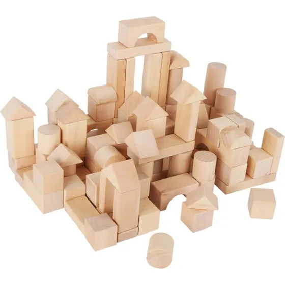 Naturel 100 pcs Blocs de construction en bois