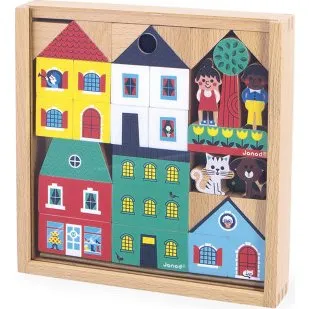 Janod Cross Roads - Cubes en bois ville