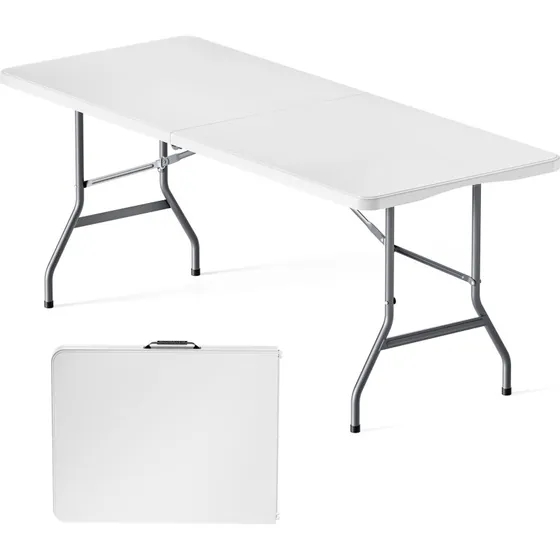 Wiltec Table de camping pliante 1800x750 mm gris clair