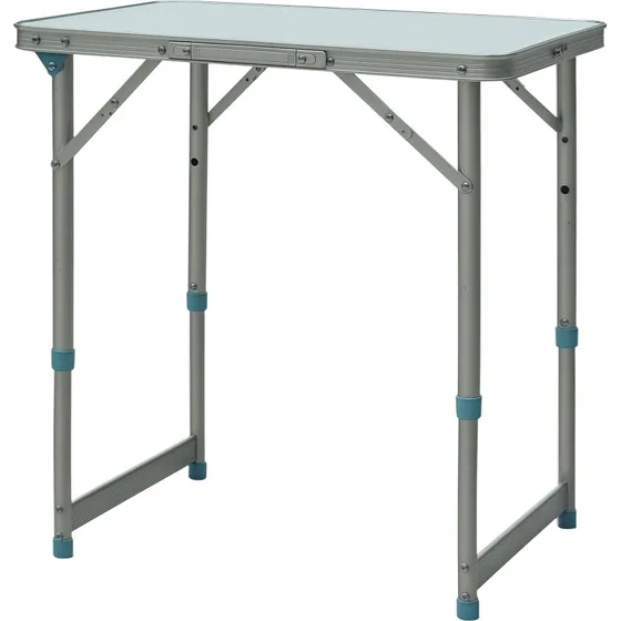 Outsunny Table Pliante Aluminium MDF Blanc Hauteur Réglable