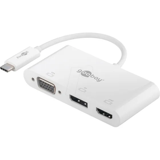Goobay Adaptateur USB-C vers HDMI+DP+VGA 4K