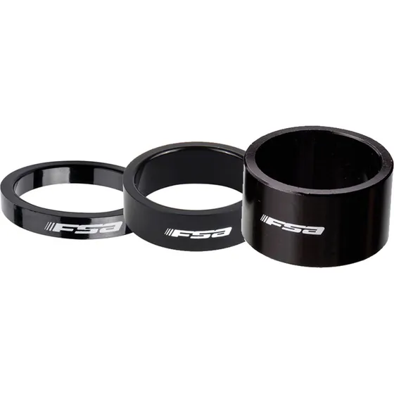 FSA Entretoise Aluminium 1-1/8" Anodisée Noire