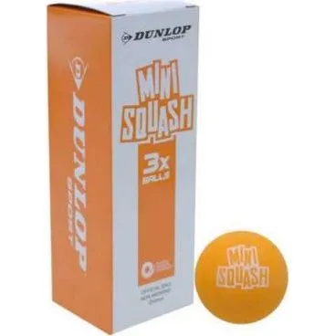 Dunlop Play Mini Squash - Lot de 3 balles orange