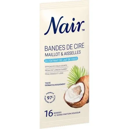 Nair Bandes Cire Froide Coco 16 Bandes