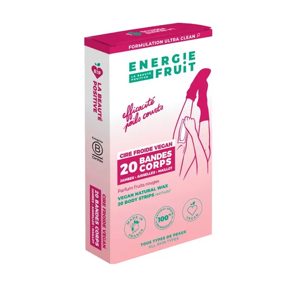 Energie Fruit Cire Froide Vegan 20 Bandes Corps