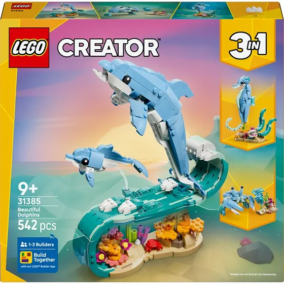 LEGO Creator 3en1 Animaux Marins : Beaux Dauphins 31385