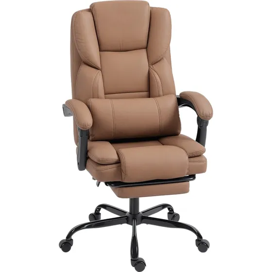 HOMCOM Chaise bureau ergonomique marron réglable