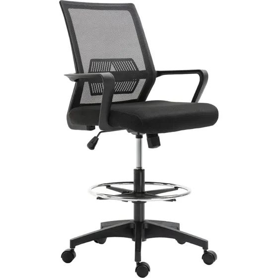 Vinsetto Fauteuil Bureau Assise Haute Réglable 64x59x124cm Noir