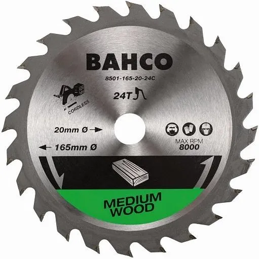 Bahco Lame de scie circulaire 190 mm 24 dents 30 mm ID