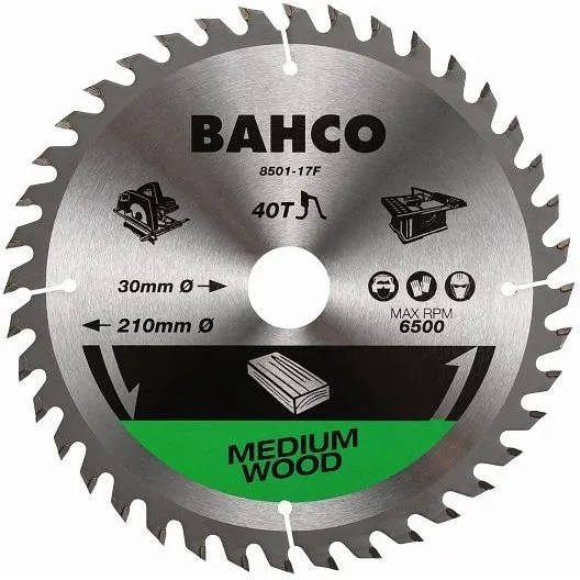 Bahco Lame de scie circulaire 190 mm 60T 30 mm ID pour bois