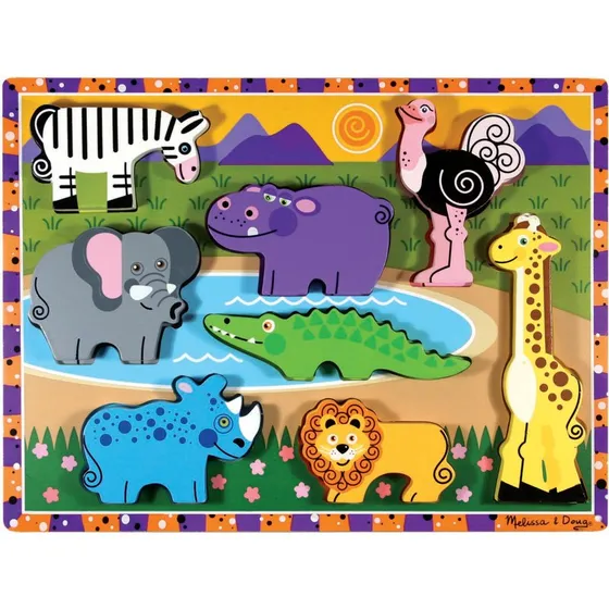 Melissa & Doug Puzzle Safari en Bois - 8 Pièces