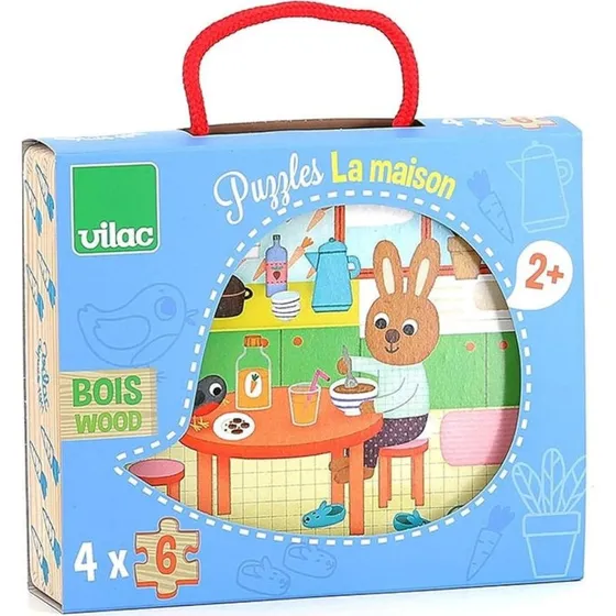 Vilac - Puzzle 4 x 6 pièces : La maison