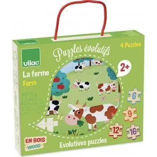 Vilac - Puzzles Évolutifs Ferme (6 à 16 pièces)