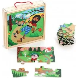 Vilac - Puzzles en Bois Le Petit Poucet (4 pièces)