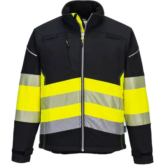 PW3 Softshell Haute Visibilité Noir/Jaune S
