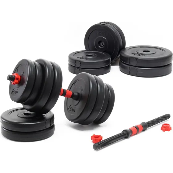 LUXTRI Kit Haltères Courts 30 kg - 16 Plaques Fonte