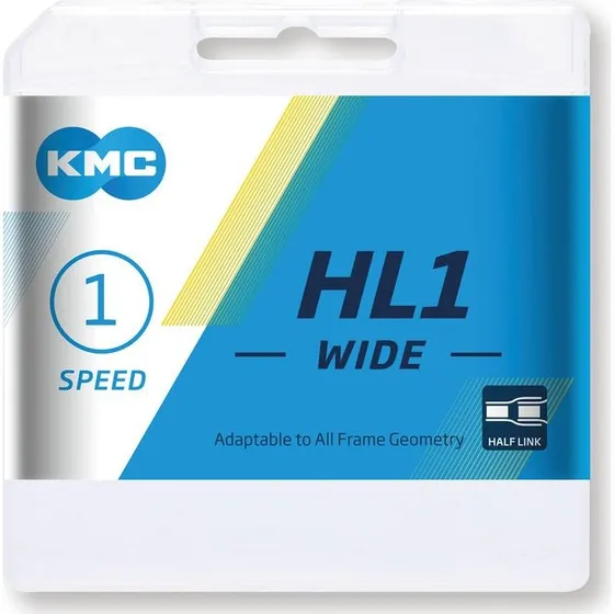 KMC HL1 Chane 1/2 x 1/8, 100 maillons, Argent