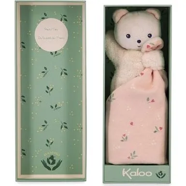 Kaloo Doudou Ourson Carré Douceur 17cm Rose
