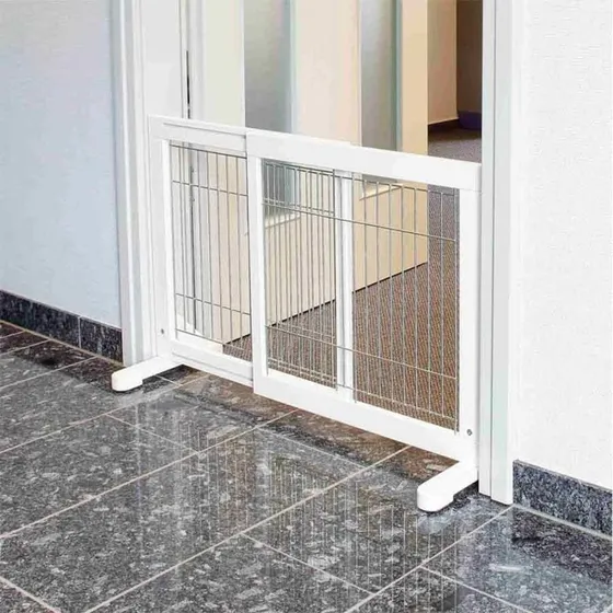 Trixie Barrière de Sécurité en Bois Blanc 65-108 x 61 cm