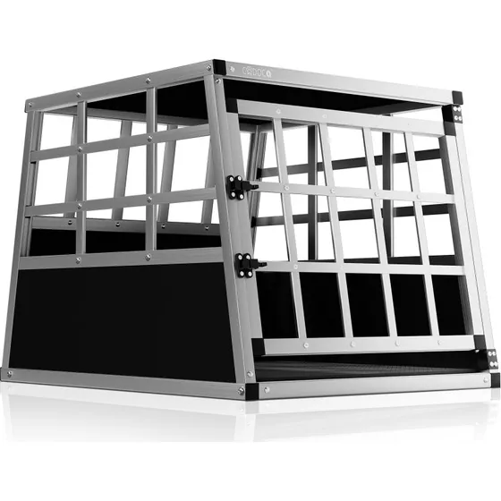 CADOCA Bruno Cage de transport chien aluminium M 70x54x51cm