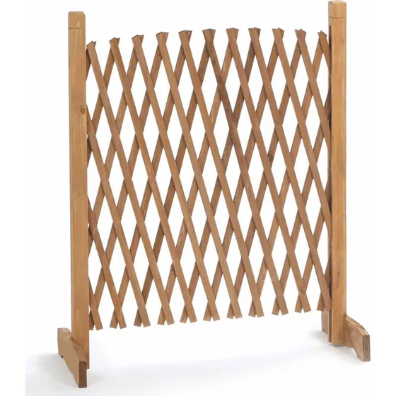 IDMARKET Barrière extensible bois treillis 30-150 cm