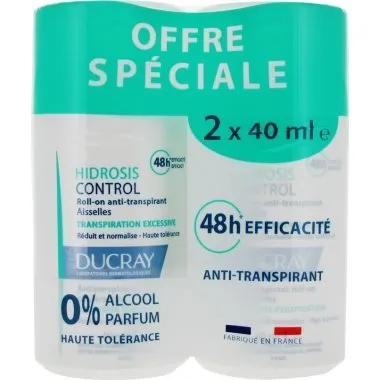 Ducray Hidrosis Control Roll-On Anti-Transpirant 2x40 ml