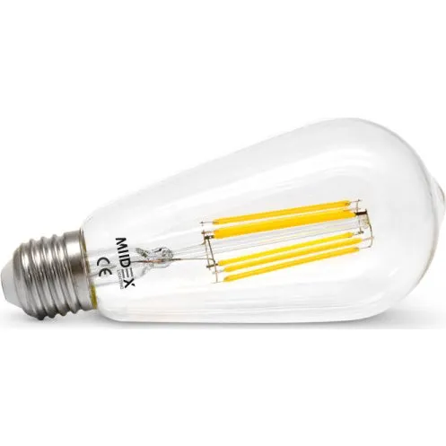 Miidex Lighting Ampoule LED E27 COB Filament 8W 2700K