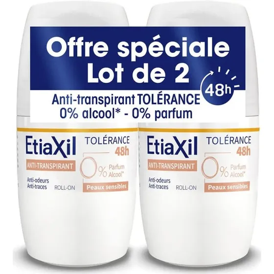 Etiaxil Anti-Transpirant Tolérance 48h Roll-On 2x50ml