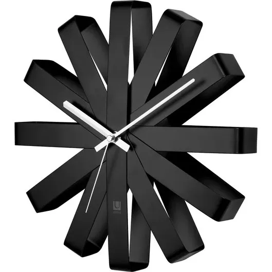 Umbra Ribbon Horloge Murale Noire 30 cm