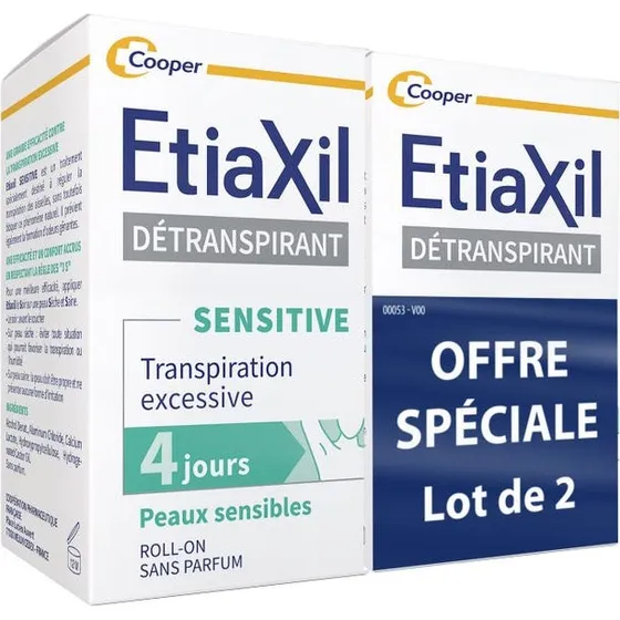 Etiaxil Dtranspirant Aisselles Peaux Sensibles 2x15ml