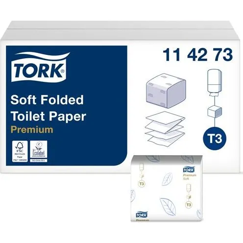 Tork T3 Premium Papier Toilette 2 Plis Blanc 19x11cm