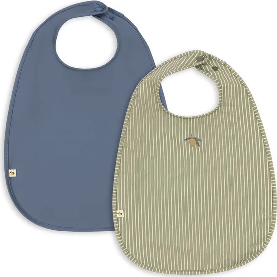 Konges Slojd Bavoirs Repas (Lot de 2) - Tea Stripe / Flint Stone